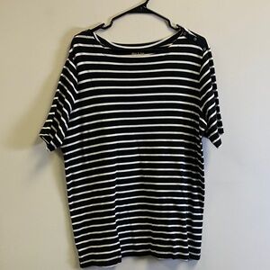 White Stag Black and White Striped Top